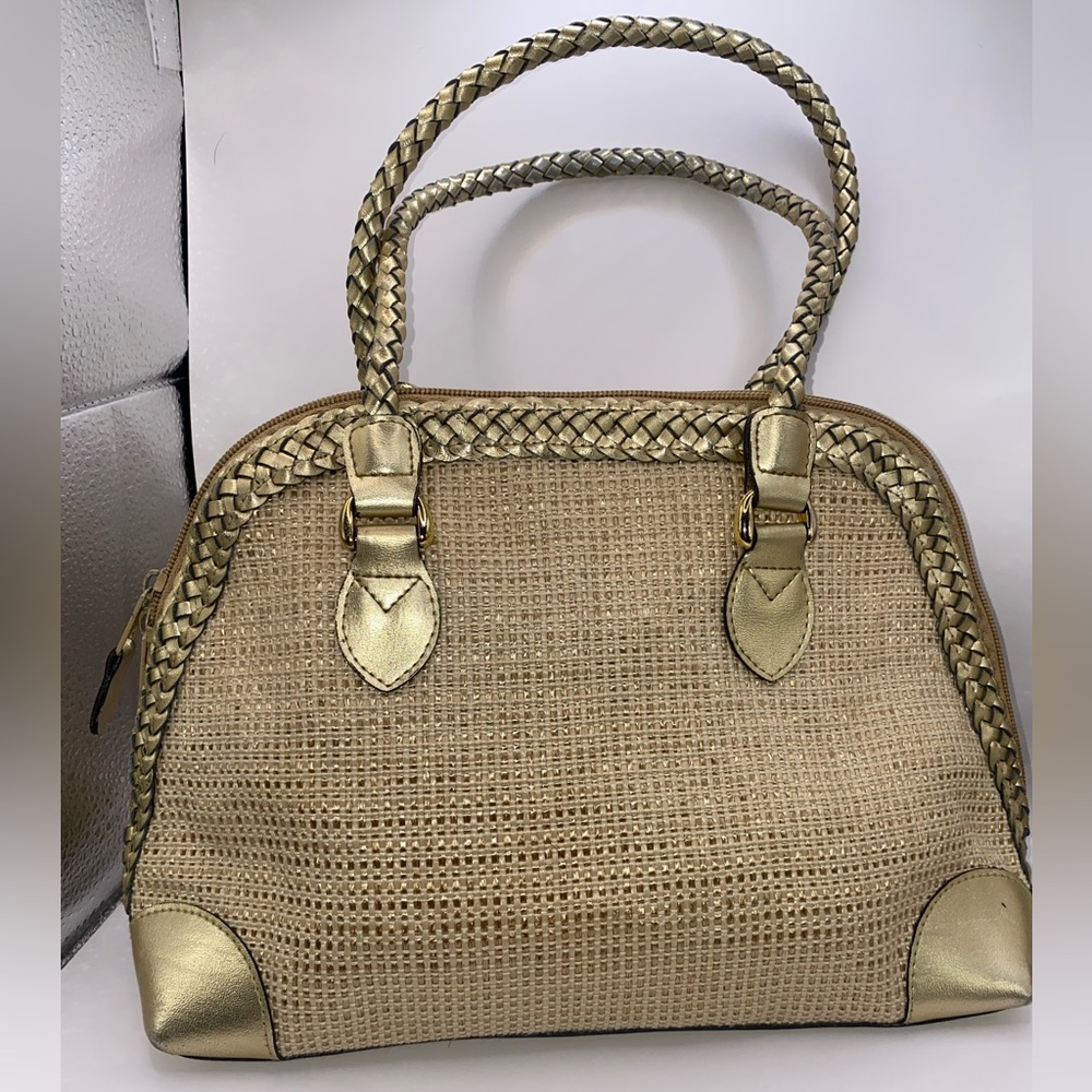 Vintage Gold and Tan Women's Satchel